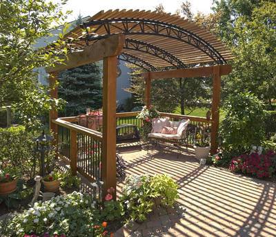 Pergola and seating area